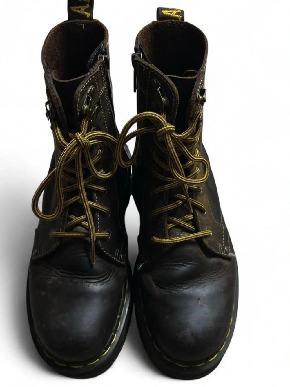 Dr. Martens Dark Brown Crazy Horse Jadon Leather Platform Lace-Up Boots